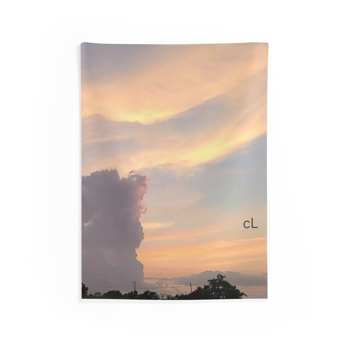 Copy of Sunset Silhouette Wall Tapestry — Golden Tree Landscape Indoor Decor